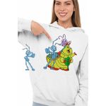 Fashion, accesorii si bijuterii - Femei - Imbracaminte femei - Hanorace femei - Hanorac Femei Aventuri la Firul Ierbii Flik Furnica Vierme, alb, marime 2XL - Infinity.ro