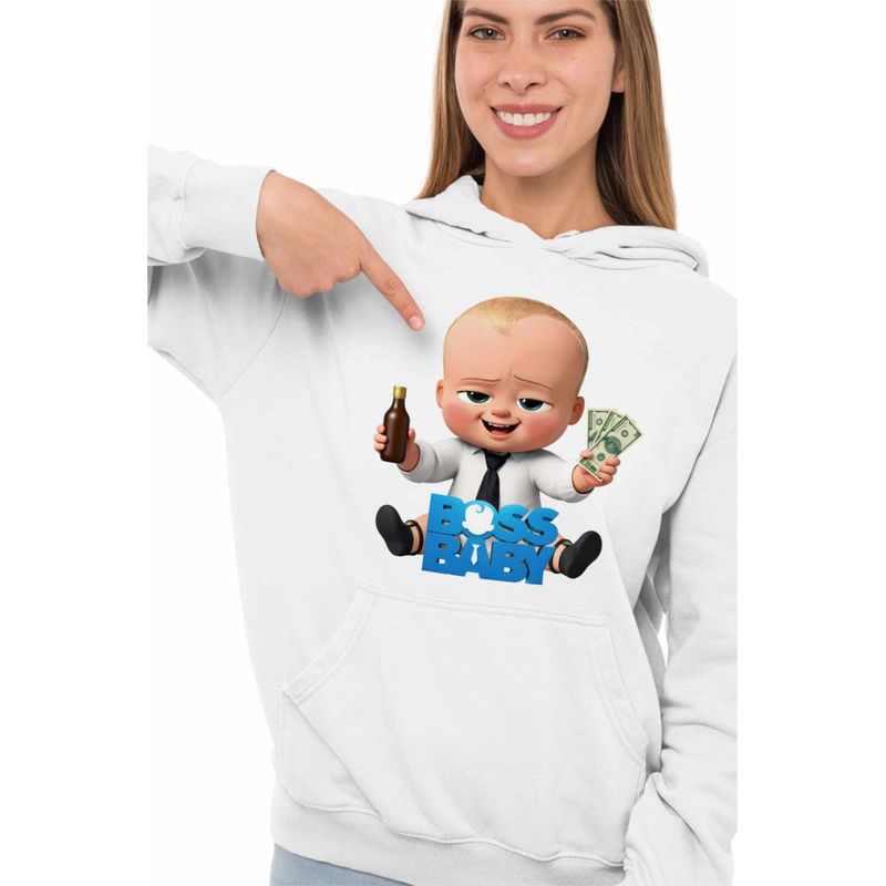 Fashion, accesorii si bijuterii - Femei - Imbracaminte femei - Hanorace femei - Hanorac Femei Baby Boss Money, alb, marime 2XL - Infinity.ro