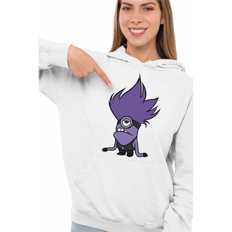 Fashion, accesorii si bijuterii - Femei - Imbracaminte femei - Hanorace femei - Hanorac Femei Bad Minion Despicable Minions, alb, marime 2XL - Infinity.ro