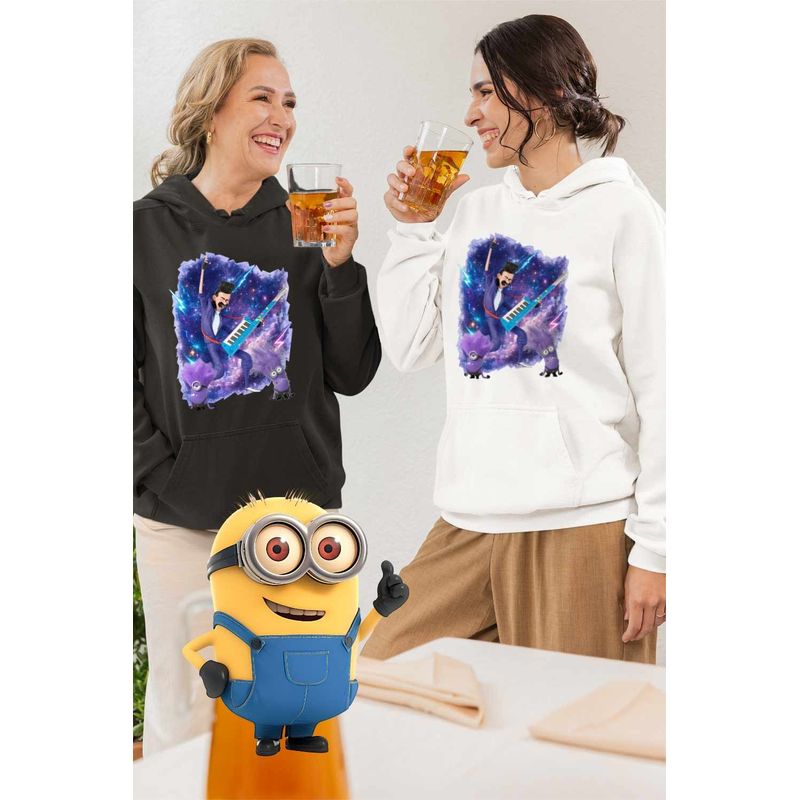Fashion, accesorii si bijuterii - Femei - Imbracaminte femei - Hanorace femei - Hanorac Femei Balthazar Bad Minions Despicable Chitara, alb, marime 2XL - Infinity.ro