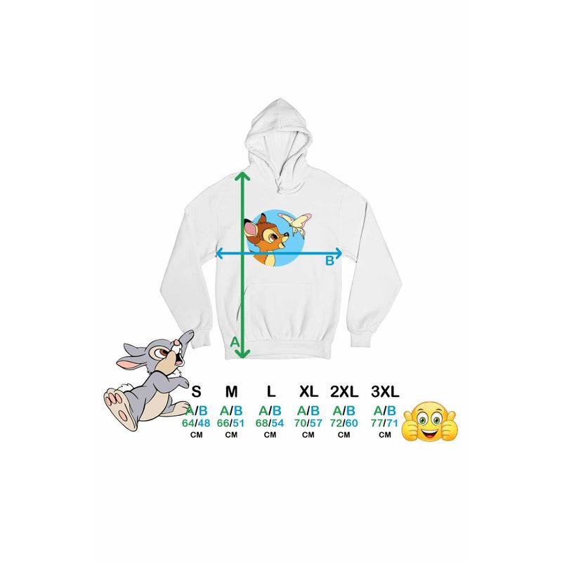 Fashion, accesorii si bijuterii - Femei - Imbracaminte femei - Hanorace femei - Hanorac Femei Bambi Fluturas Natura Caprioara, alb, marime 2XL - Infinity.ro