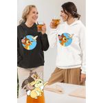 Fashion, accesorii si bijuterii - Femei - Imbracaminte femei - Hanorace femei - Hanorac Femei Bambi Fluturas Natura Caprioara, alb, marime 2XL - Infinity.ro