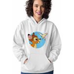 Fashion, accesorii si bijuterii - Femei - Imbracaminte femei - Hanorace femei - Hanorac Femei Bambi Fluturas Natura Caprioara, alb, marime 2XL - Infinity.ro