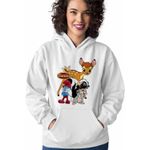 Fashion, accesorii si bijuterii - Femei - Imbracaminte femei - Hanorace femei - Hanorac Femei Bambi Papa Strumf Flower Thumper Sconcs Padure, alb, marime 2XL - Infinity.ro