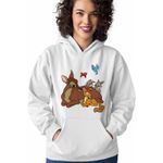 Fashion, accesorii si bijuterii - Femei - Imbracaminte femei - Hanorace femei - Hanorac Femei Bambi Thumper Iepuras Caprioara, alb, marime 2XL - Infinity.ro