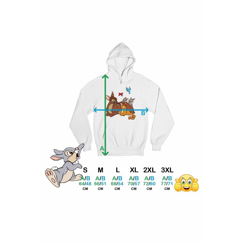 Fashion, accesorii si bijuterii - Femei - Imbracaminte femei - Hanorace femei - Hanorac Femei Bambi Thumper Iepuras Caprioara, alb, marime 2XL - Infinity.ro