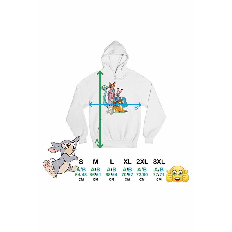 Fashion, accesorii si bijuterii - Femei - Imbracaminte femei - Hanorace femei - Hanorac Femei Bambi Zootopia Iepuras Sarpe Vulpe, alb, marime 2XL - Infinity.ro