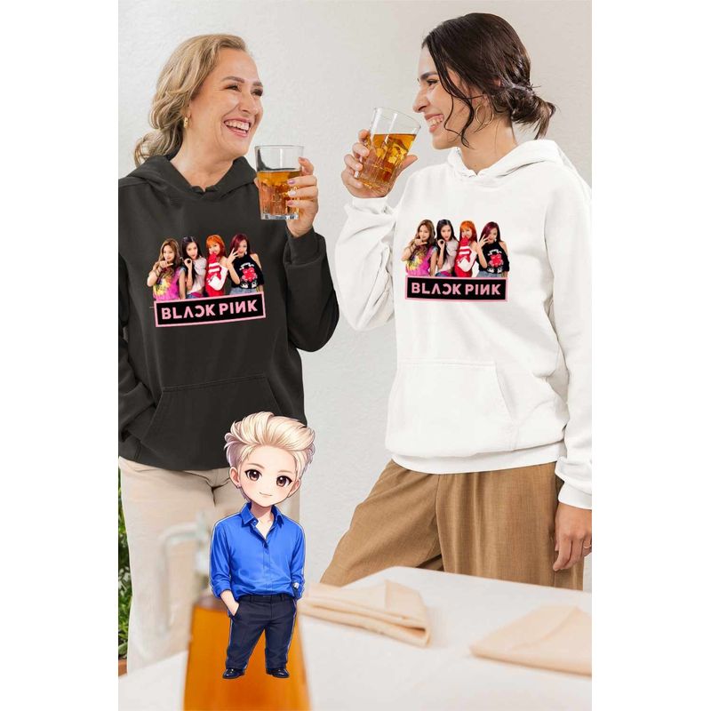 Fashion, accesorii si bijuterii - Femei - Imbracaminte femei - Hanorace femei - Hanorac Femei BlackPink Dream Team Kpop Merch, alb, marime 2XL - Infinity.ro
