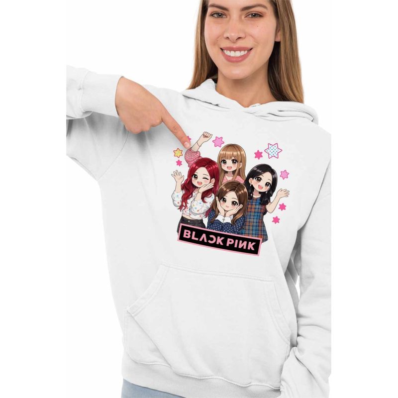Fashion, accesorii si bijuterii - Femei - Imbracaminte femei - Hanorace femei - Hanorac Femei BlackPink Merch K-pop Korea, alb, marime 2XL - Infinity.ro