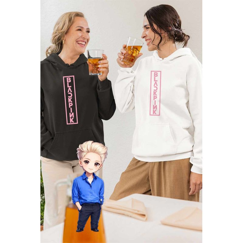 Fashion, accesorii si bijuterii - Femei - Imbracaminte femei - Hanorace femei - Hanorac Femei BlackPink Vibe Kpop Merch, alb, marime 2XL - Infinity.ro