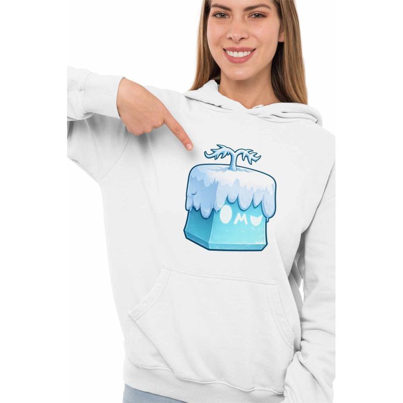 Fashion, accesorii si bijuterii - Femei - Imbracaminte femei - Hanorace femei - Hanorac Femei Blox Fruits Blizzard Fruit Roblox Fructe, alb, marime 2XL - Infinity.ro