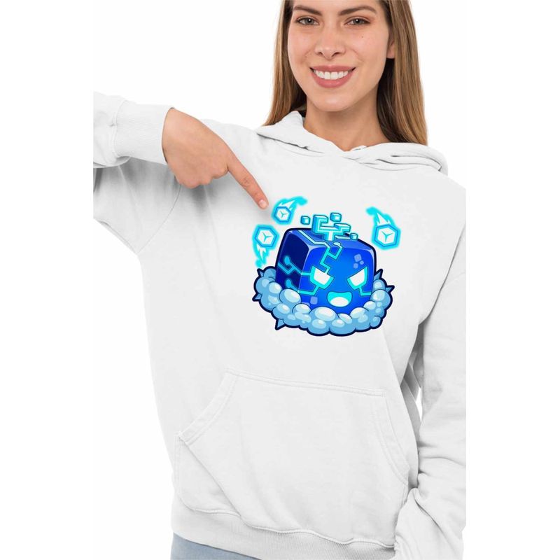 Fashion, accesorii si bijuterii - Femei - Imbracaminte femei - Hanorace femei - Hanorac Femei Blox Fruits Control Fruit Roblox Fructe, alb, marime 2XL - Infinity.ro