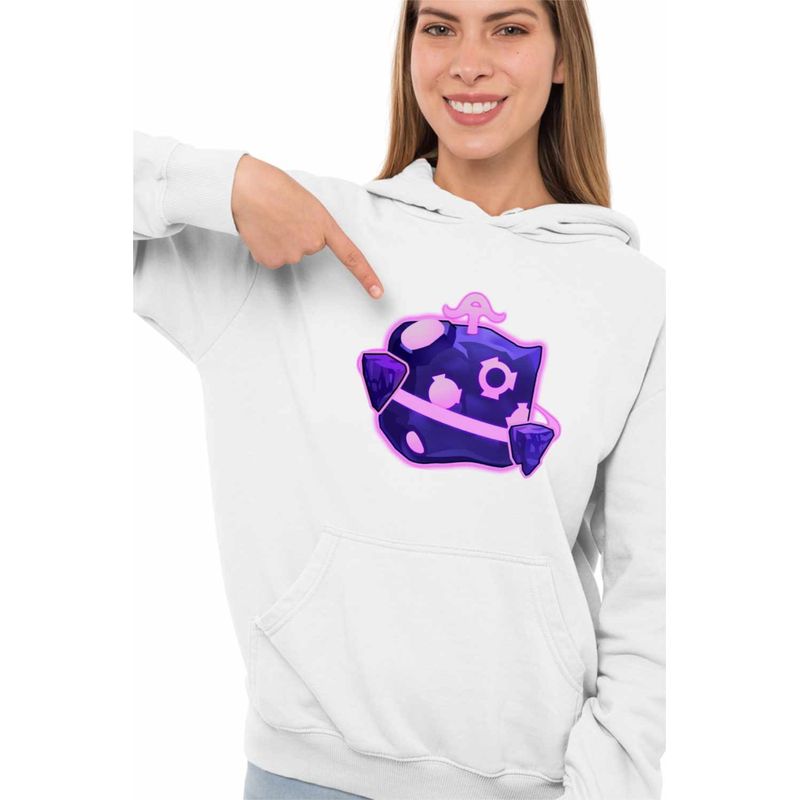 Fashion, accesorii si bijuterii - Femei - Imbracaminte femei - Hanorace femei - Hanorac Femei Blox Fruits Gravity Fruit Roblox Fructe, alb, marime 2XL - Infinity.ro