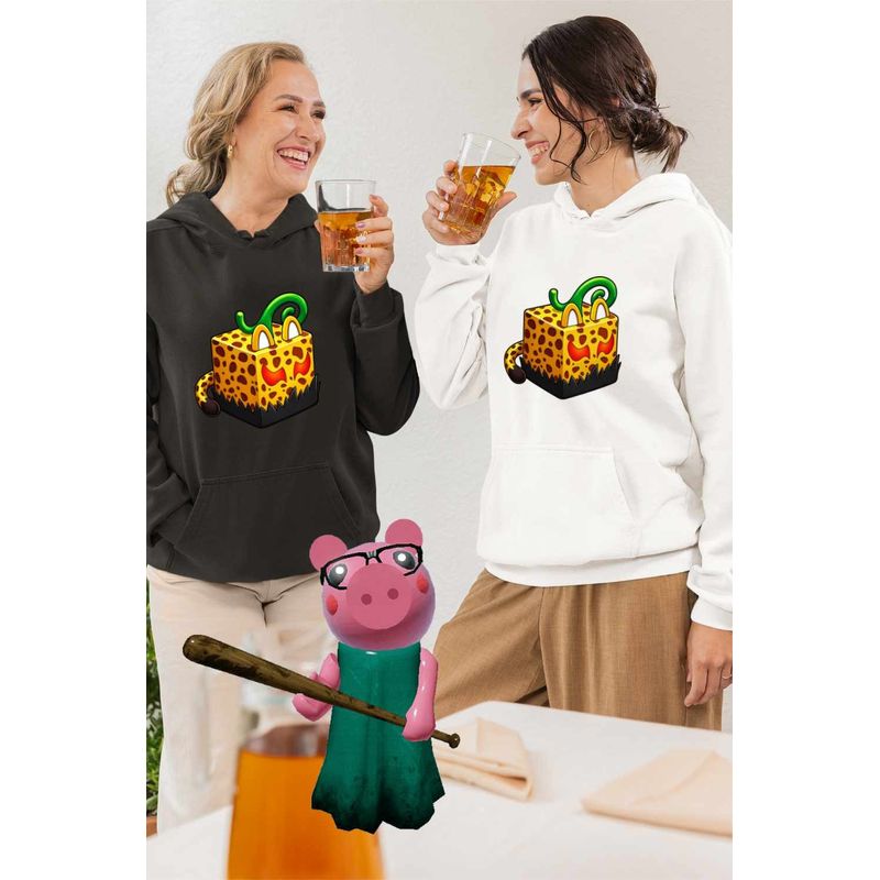 Fashion, accesorii si bijuterii - Femei - Imbracaminte femei - Hanorace femei - Hanorac Femei Blox Fruits Leopard Fruit Roblox Fructe, alb, marime 2XL - Infinity.ro