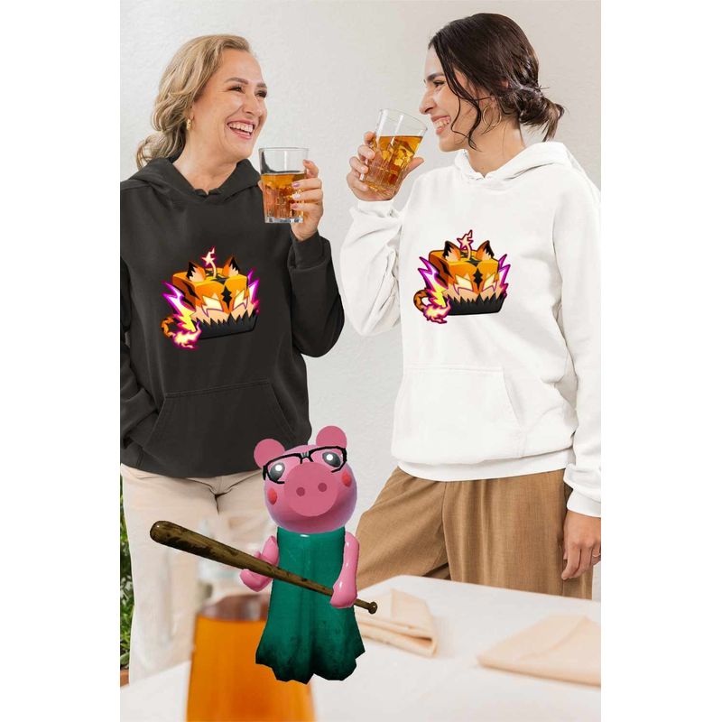 Fashion, accesorii si bijuterii - Femei - Imbracaminte femei - Hanorace femei - Hanorac Femei Blox Fruits Tigru Fruit Roblox Fructe, alb, marime 2XL - Infinity.ro