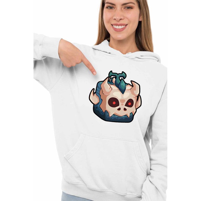 Fashion, accesorii si bijuterii - Femei - Imbracaminte femei - Hanorace femei - Hanorac Femei Blox Fruits T-Rex Fruit Roblox Fructe, alb, marime 2XL - Infinity.ro