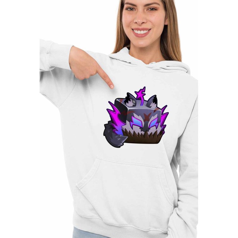 Fashion, accesorii si bijuterii - Femei - Imbracaminte femei - Hanorace femei - Hanorac Femei Blox Fruits Werewolf Fruit Roblox Fructe, alb, marime 2XL - Infinity.ro
