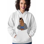 Fashion, accesorii si bijuterii - Femei - Imbracaminte femei - Hanorace femei - Hanorac Femei BoJack Horseman Desene Animate, alb, marime 2XL - Infinity.ro