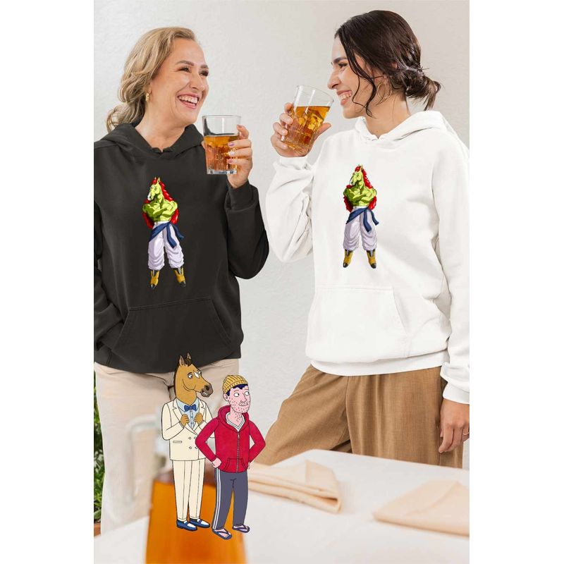 Fashion, accesorii si bijuterii - Femei - Imbracaminte femei - Hanorace femei - Hanorac Femei BoJack Horseman Dragon Ball Z Vegeta, alb, marime 2XL - Infinity.ro