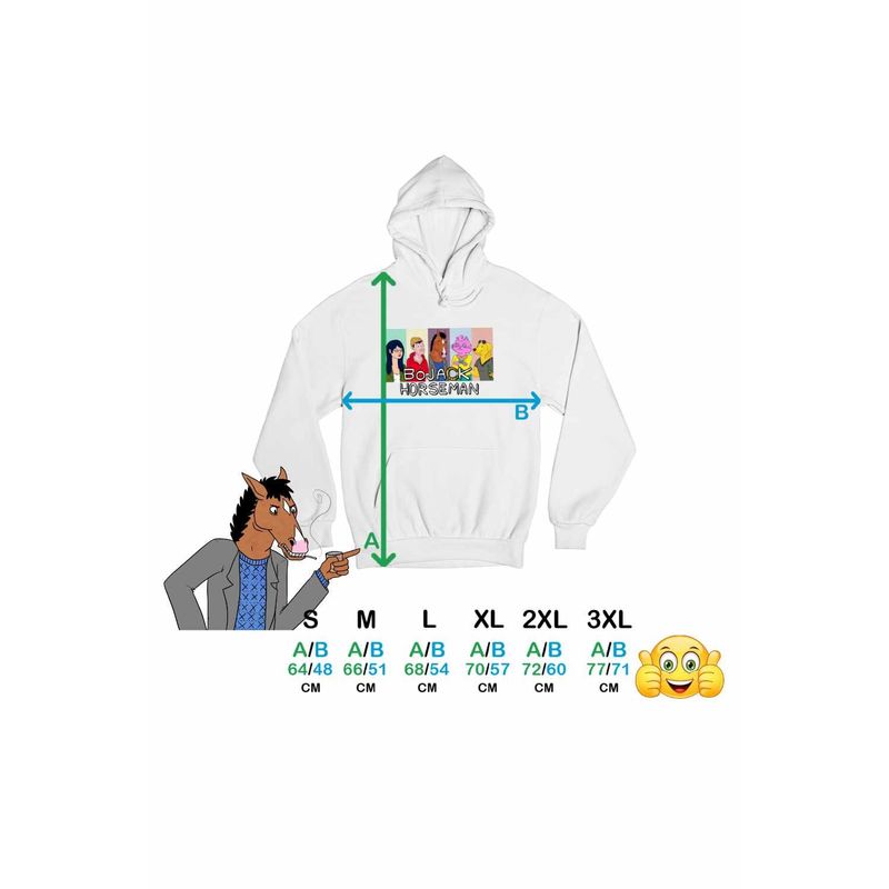 Fashion, accesorii si bijuterii - Femei - Imbracaminte femei - Hanorace femei - Hanorac Femei BoJack Horseman Friends, alb, marime 2XL - Infinity.ro