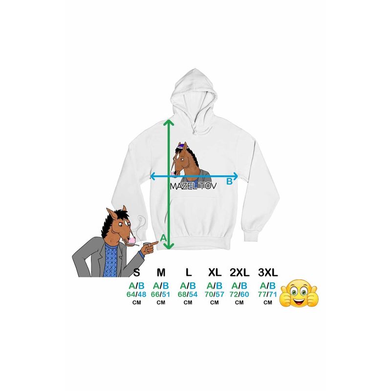 Fashion, accesorii si bijuterii - Femei - Imbracaminte femei - Hanorace femei - Hanorac Femei BoJack Horseman Mazel Tov, alb, marime 2XL - Infinity.ro