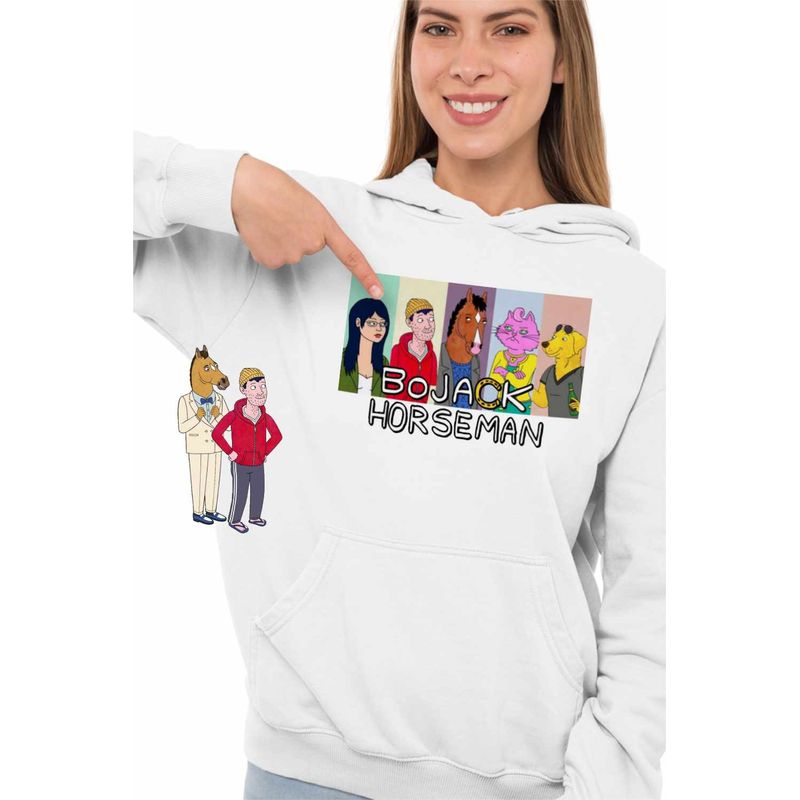 Fashion, accesorii si bijuterii - Femei - Imbracaminte femei - Hanorace femei - Hanorac Femei BoJack Horseman Friends, alb, marime 2XL - Infinity.ro