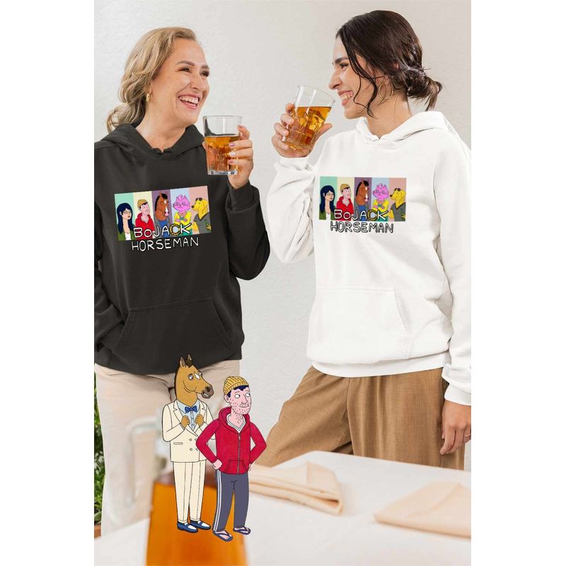 Fashion, accesorii si bijuterii - Femei - Imbracaminte femei - Hanorace femei - Hanorac Femei BoJack Horseman Friends, alb, marime 2XL - Infinity.ro