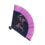 Fashion, accesorii si bijuterii - Femei - Accesorii femei - Alte accesorii femei - Evantai pliabil, Buticcochet, din platic, imprimeu floral, 22 cm, Bleumarin cu roz deschis - EV305 - Infinity.ro
