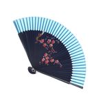 Fashion, accesorii si bijuterii - Femei - Accesorii femei - Alte accesorii femei - Evantai pliabil, Buticcochet, din platic, imprimeu floral, 22 cm, Bleumarin cu albastru deschis - EV307 - Infinity.ro