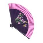 Fashion, accesorii si bijuterii - Femei - Accesorii femei - Alte accesorii femei - Evantai pliabil, Buticcochet, din platic, imprimeu floral, 22 cm, Mov cu fucsia - EV319 - Infinity.ro