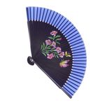 Fashion, accesorii si bijuterii - Femei - Accesorii femei - Alte accesorii femei - Evantai pliabil, Buticcochet, din platic, imprimeu floral, 22 cm, Mov cu bleumarin - EV317 - Infinity.ro