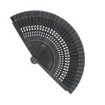 Fashion, accesorii si bijuterii - Femei - Accesorii femei - Alte accesorii femei - Evantai pliabil, Buticcochet, din lemn, imprimeu floral, 23 cm, Negru - EV325 - Infinity.ro