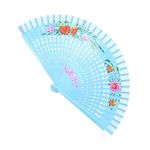 Fashion, accesorii si bijuterii - Femei - Accesorii femei - Alte accesorii femei - Evantai pliabil, Buticcochet, din lemn, imprimeu floral, 23 cm, Albastru - EV326 - Infinity.ro