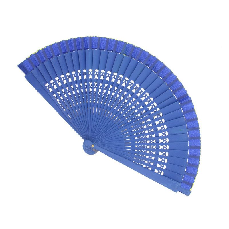 Fashion, accesorii si bijuterii - Femei - Accesorii femei - Alte accesorii femei - Evantai pliabil, Buticcochet, din lemn, imprimeu floral, 23 cm, Bleumarin - EV330 - Infinity.ro