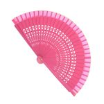 Fashion, accesorii si bijuterii - Femei - Accesorii femei - Alte accesorii femei - Evantai pliabil, Buticcochet, din lemn, imprimeu floral, 23 cm, Roz inchis - EV331 - Infinity.ro