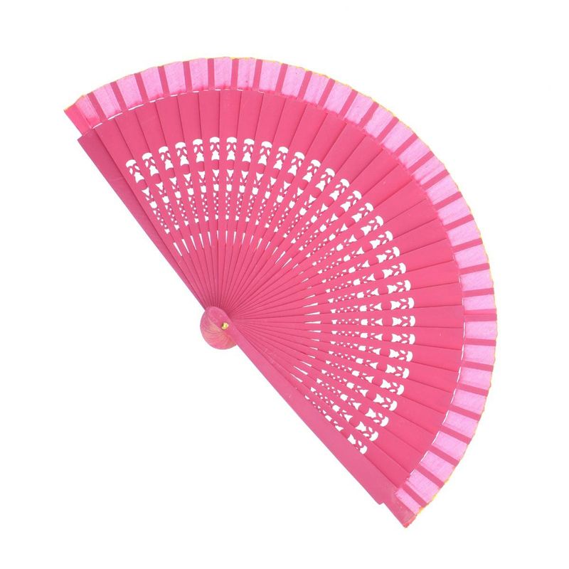 Fashion, accesorii si bijuterii - Femei - Accesorii femei - Alte accesorii femei - Evantai pliabil, Buticcochet, din lemn, imprimeu floral, 23 cm, Roz inchis - EV331 - Infinity.ro