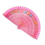 Fashion, accesorii si bijuterii - Femei - Accesorii femei - Alte accesorii femei - Evantai pliabil, Buticcochet, din lemn, imprimeu floral, 23 cm, Roz inchis - EV331 - Infinity.ro