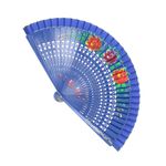 Fashion, accesorii si bijuterii - Femei - Accesorii femei - Alte accesorii femei - Evantai pliabil, Buticcochet, din lemn, imprimeu floral, 23 cm, Bleumarin - EV330 - Infinity.ro