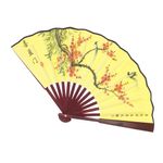 Fashion, accesorii si bijuterii - Femei - Accesorii femei - Alte accesorii femei - Evantai pliabil, Buticcochet, din bambus, imprimeu cu flori si pasari, 23 cm, Multicolor - EV268 - Infinity.ro