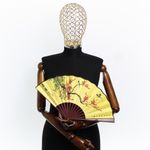 Fashion, accesorii si bijuterii - Femei - Accesorii femei - Alte accesorii femei - Evantai pliabil, Buticcochet, din bambus, imprimeu cu flori si pasari, 23 cm, Multicolor - EV268 - Infinity.ro