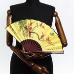 Fashion, accesorii si bijuterii - Femei - Accesorii femei - Alte accesorii femei - Evantai pliabil, Buticcochet, din bambus, imprimeu cu flori si pasari, 23 cm, Multicolor - EV268 - Infinity.ro