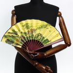 Fashion, accesorii si bijuterii - Femei - Accesorii femei - Alte accesorii femei - Evantai pliabil, Buticcochet, din bambus, imprimeu cu templu, 23 cm, Multicolor - EV287 - Infinity.ro