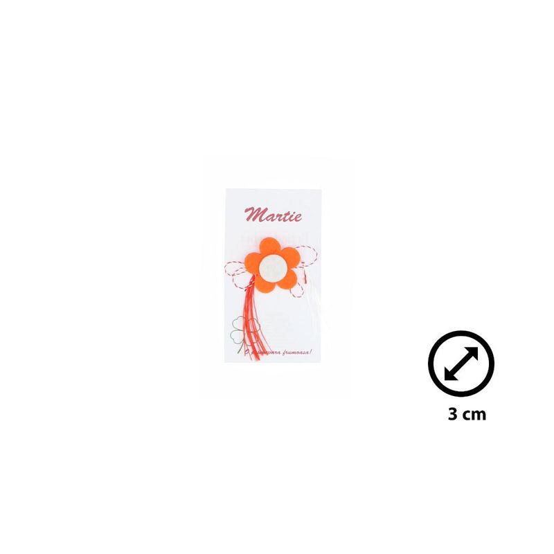 Market - Cadouri - Martisoare - Martisor Brosa, Buticcochet, Narcisa, din fetru, Portocaliu cu alb - MR663 - Infinity.ro