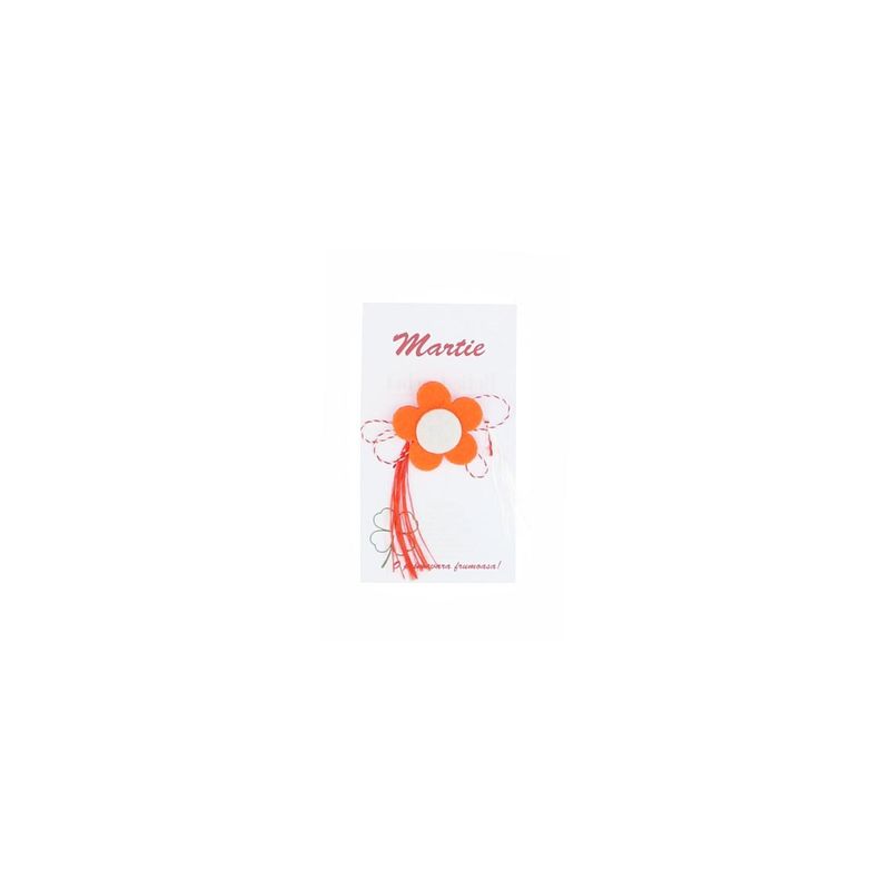 Market - Cadouri - Martisoare - Martisor Brosa, Buticcochet, Narcisa, din fetru, Portocaliu cu alb - MR663 - Infinity.ro