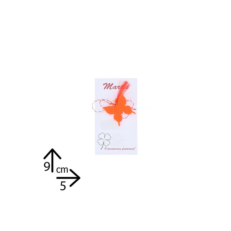 Market - Cadouri - Martisoare - Martisor Brosa, Buticcochet, fluturas, din fetru, 3 cm, Portocaliu - MR535 - Infinity.ro