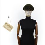 Fashion, accesorii si bijuterii - Femei - Accesorii femei - Caciuli si palarii femei - Toca de dama, din lana, Buticcochet, marime 54-57 cm, ajustabila, Kaki - PAL1601 - Infinity.ro