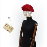 Fashion, accesorii si bijuterii - Femei - Accesorii femei - Caciuli si palarii femei - Toca de dama, din lana, Buticcochet, marime 54-57 cm, ajustabila, Rosu - PAL1600 - Infinity.ro
