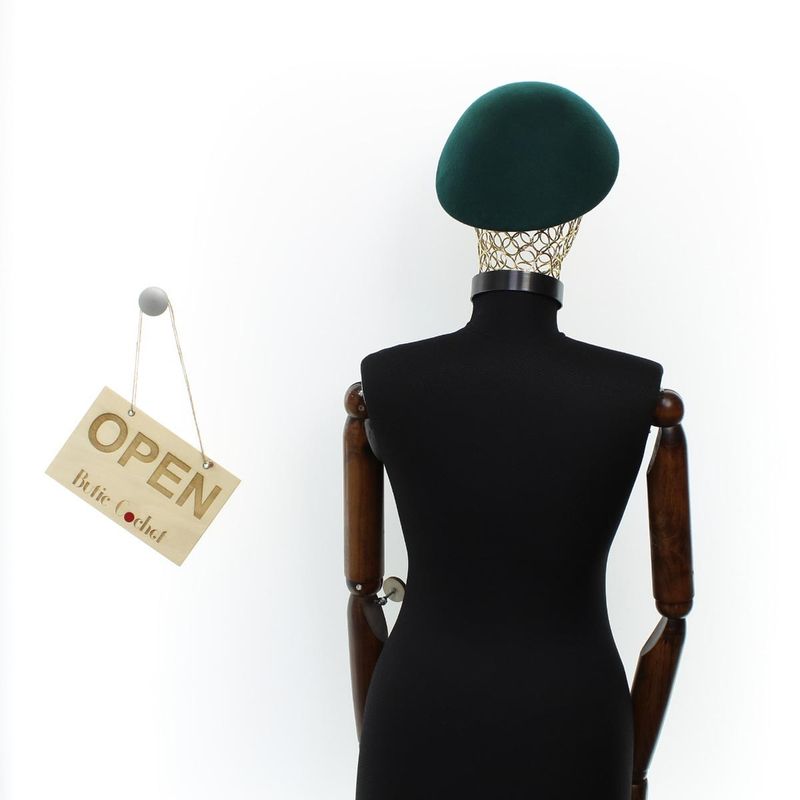Fashion, accesorii si bijuterii - Femei - Accesorii femei - Caciuli si palarii femei - Toca de dama, din lana, Buticcochet, marime 54-57 cm, ajustabila, Verde - PAL1610 - Infinity.ro