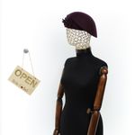 Fashion, accesorii si bijuterii - Femei - Accesorii femei - Caciuli si palarii femei - Toca de dama, din lana, Buticcochet, marime 54-57 cm, ajustabila, Bordo - PAL1611 - Infinity.ro