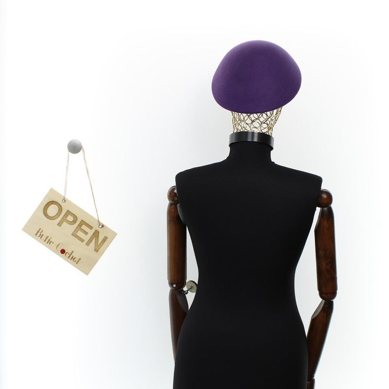 Fashion, accesorii si bijuterii - Femei - Accesorii femei - Caciuli si palarii femei - Toca de dama, din lana, Buticcochet, marime 54-57 cm, ajustabila, Mov - PAL1613 - Infinity.ro